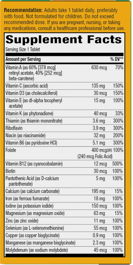 <{%360IMAGE1_60192%}>Nature's Way® | Alive! Adult Complete Multivitamin - right side of pack