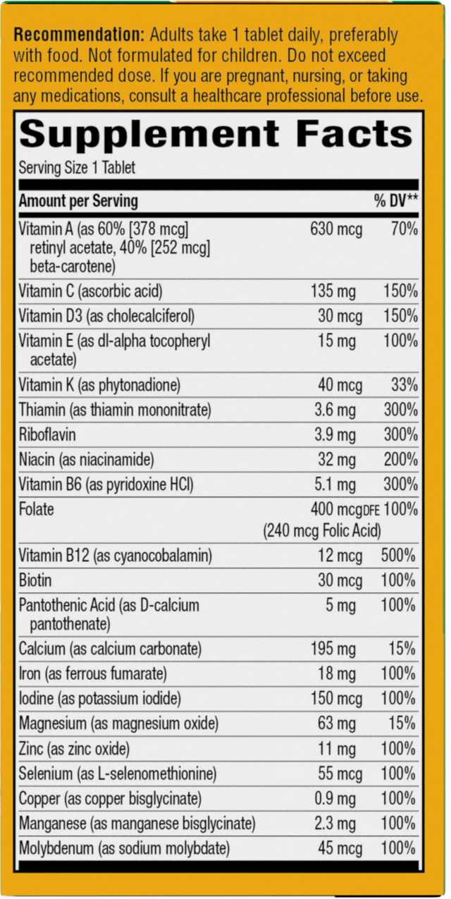 <{%360IMAGE1_60192%}>Nature's Way® | Alive! Adult Complete Multivitamin - right side of pack