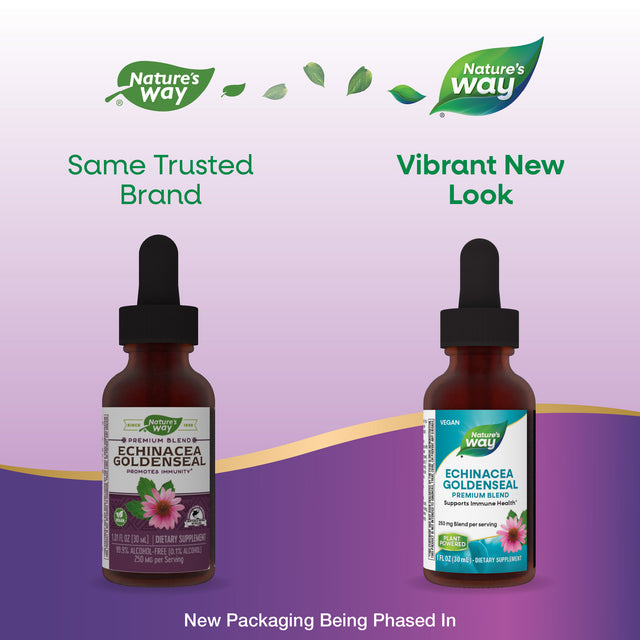 <{%MAIN1_14663%}>Nature's Way® | Echinacea Goldenseal Premium Blend Drops - package updates old to new