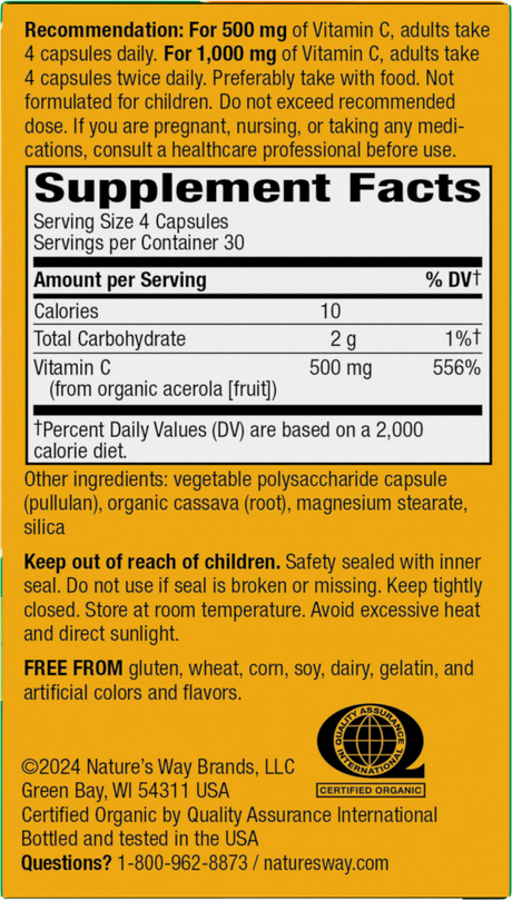 <{%360IMAGE1_15142%}>Nature's Way® | Alive! Vitamin C - right side of pack