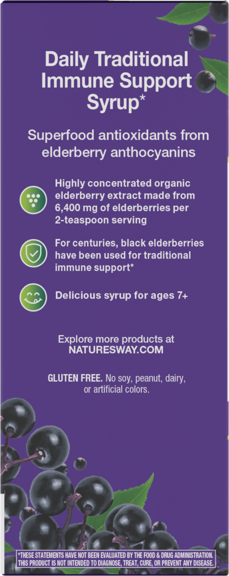 <{%360IMAGE3_15796%}>Nature's Way® | Sambucus Traditional Elderberry Immune Syrup - left side of pack