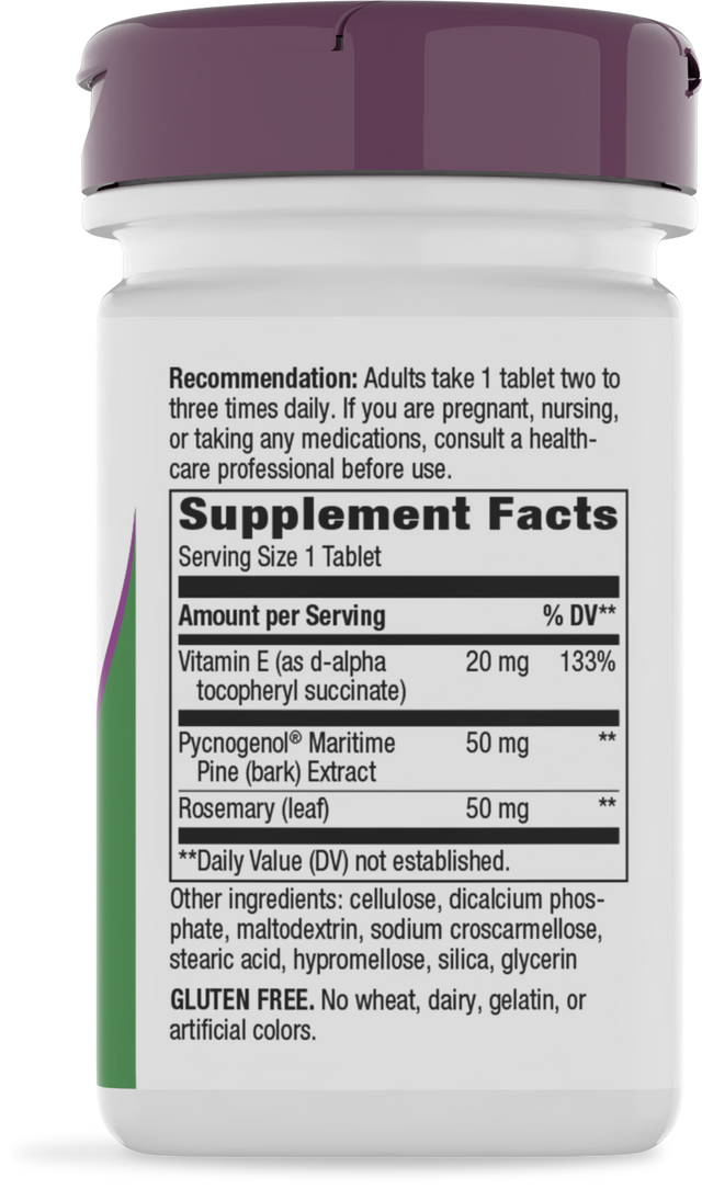 <{%360IMAGE1_45151%}>Nature's Way® | Pycnogenol Premium Blend - right side of pack