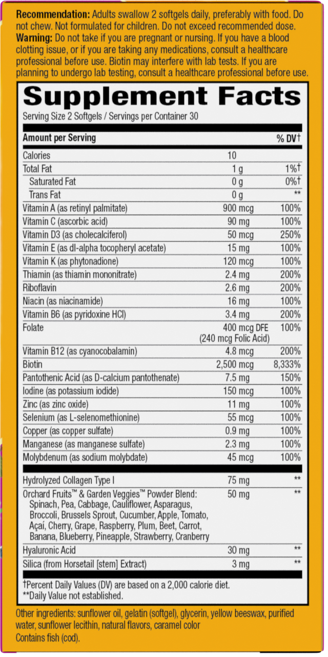 <{%360IMAGE1_11094%}>Nature's Way® | Alive! Hair, Skin & Nails Multivitamin - right side of pack
