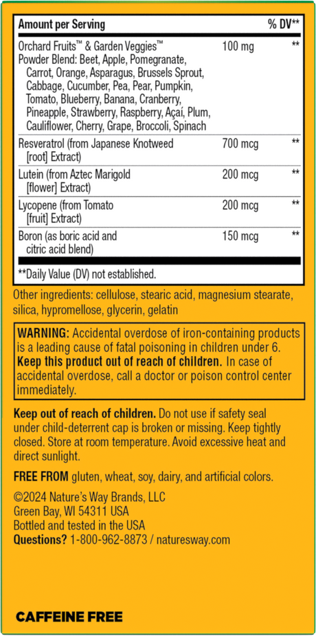 <{%360IMAGE2_60192%}>Nature's Way® | Alive! Adult Complete Multivitamin - back of pack