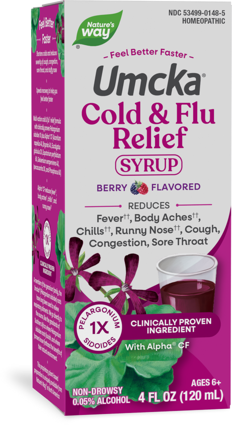 <{%PRIMARY_15148%}>Nature's Way® | Umcka Cold & Flu Relief Syrup, 4 fl oz (120 ml), Berry