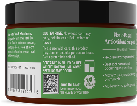 <{%360IMAGE2_12127%}>Nature's Way® | Beet Root Powder - left side of pack