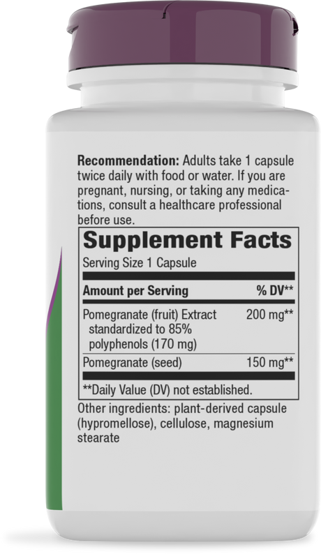 <{%360IMAGE1_15385%}>Nature's Way® | Pomegranate Standardized Extract - right side of pack