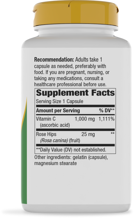 <{%360IMAGE1_40313%}>Nature's Way® | Vitamin C with Rose Hips Extra Strength - right side of pack