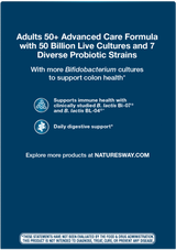 <{%360IMAGE2_10762%}>Nature's Way® | Fortify Optima Adult 50+ 50 Billion Probiotic - back of pack