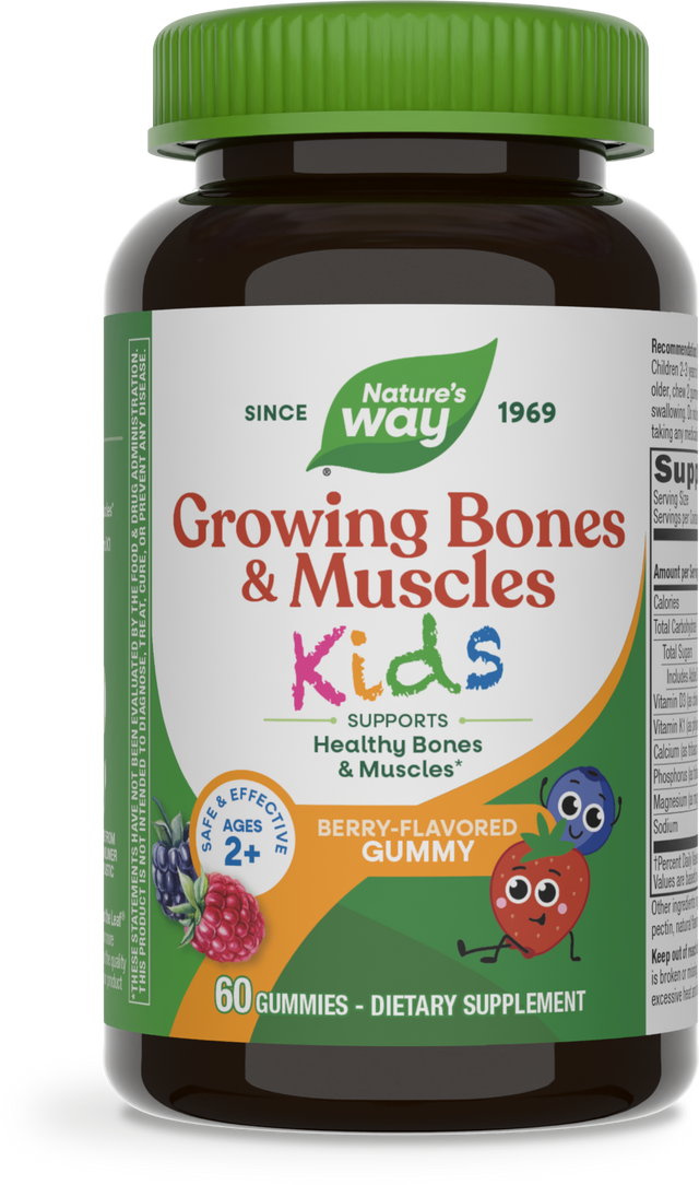 <{%PRIMARY_13371%}>Nature's Way® | Kids Growing Bones & Muscles Gummies, 60 gummies, Wildberry