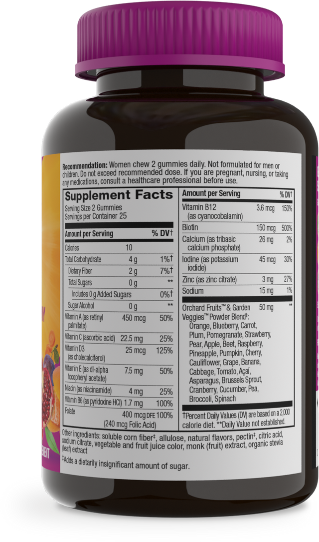 <{%360IMAGE1_14618%}>Nature's Way® | Alive! Zero Sugar Women's Gummy Multivitamin - right side of pack