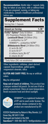 <{%360IMAGE1_10337%}>Nature's Way® | Fortify Optima 50 Billion Probiotic - right side of pack