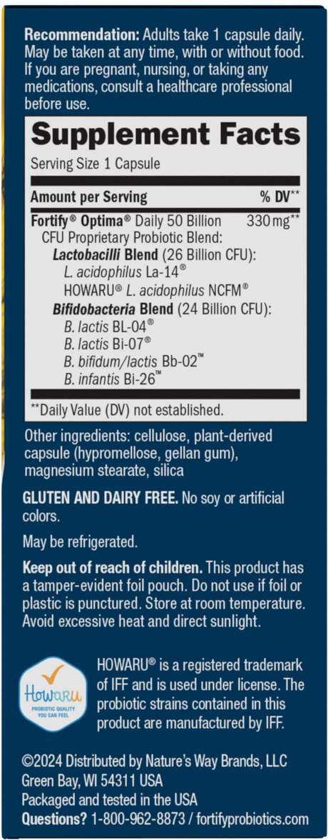 <{%360IMAGE1_10337%}>Nature's Way® | Fortify Optima 50 Billion Probiotic - right side of pack