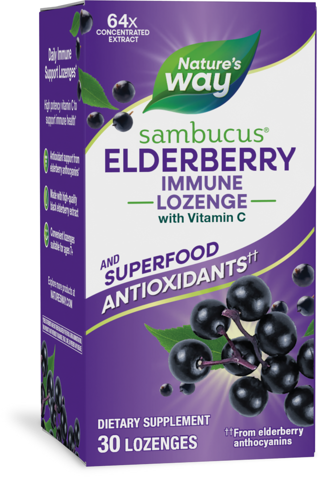 <{%PRIMARY_14001%}>Nature's Way® | Sambucus Elderberry Immune Lozenge, 30 lozenges, Elderberry