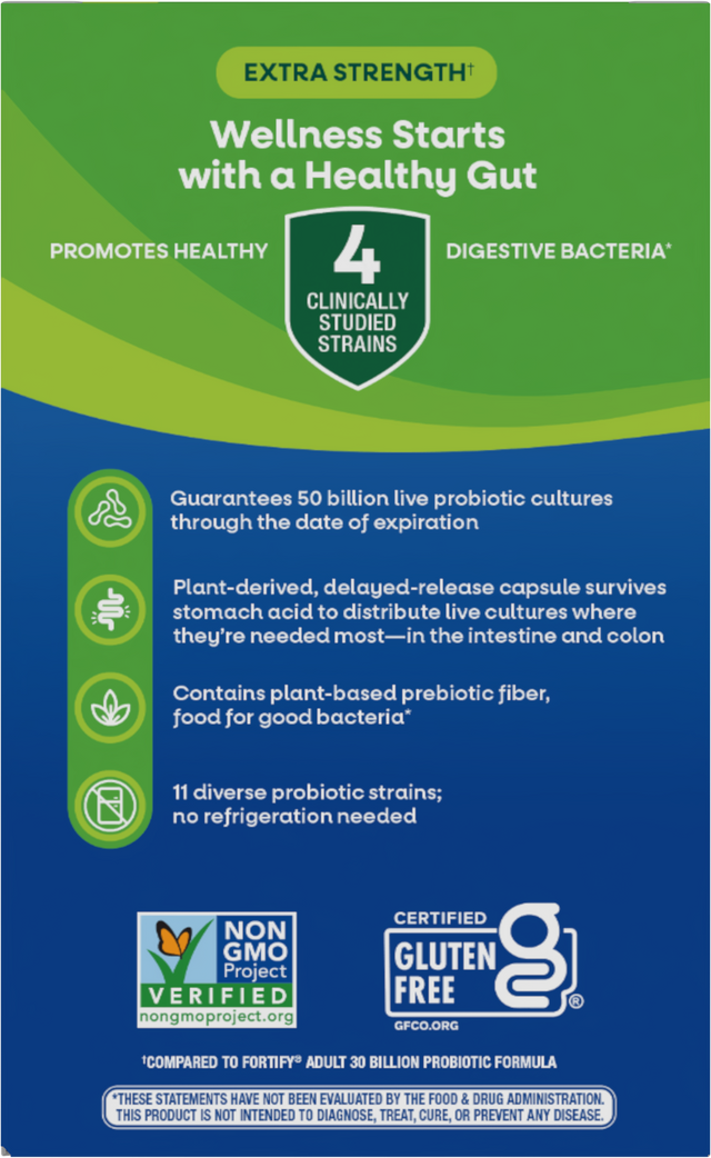 <{%360IMAGE2_10673%}>Nature's Way® | Fortify Adult Daily Pre+Probiotic - back of pack