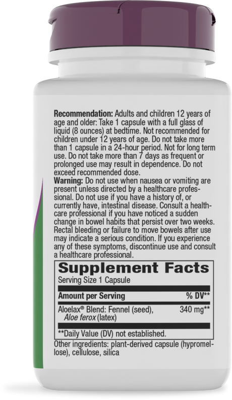 <{%360IMAGE1_900%}>Nature's Way® | Aloelax Premium Blend - right side of pack