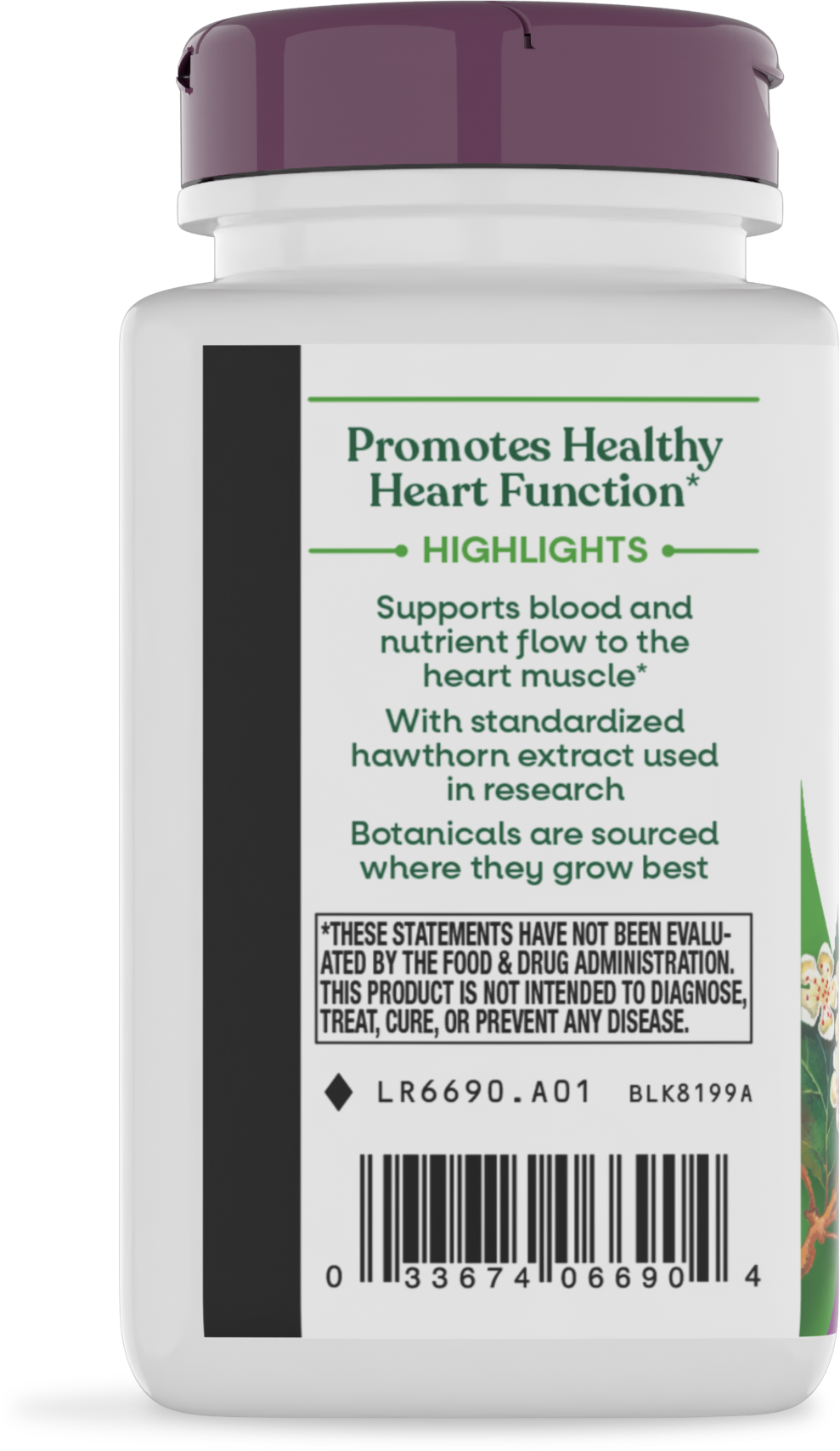 <{%360IMAGE2_6690%}>Nature's Way® | HeartCare Hawthorn Standardized Extract - left side of pack