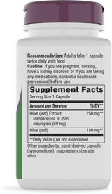 <{%360IMAGE1_15480%}>Nature's Way® | Olive Leaf Standardized Extract - right side of pack