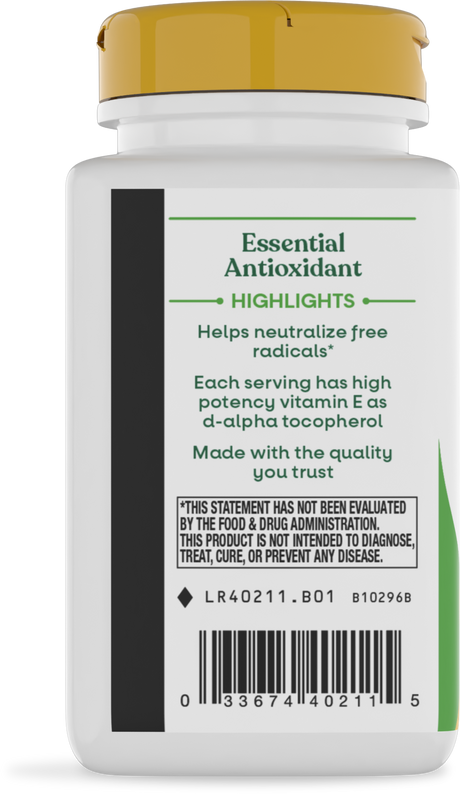 <{%360IMAGE2_40211%}>Nature's Way® | Vitamin E D-Alpha Tocopherol - left side of pack