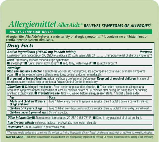 <{%MAIN1_21812590%}>Nature's Way® | Allergiemittel AllerAide - back of pack