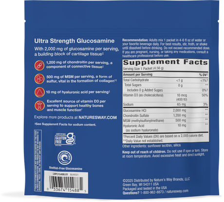 <{%360IMAGE5_15488%}>Nature's Way® | Joint Movement Glucosamine Drink Mix - back of pack
