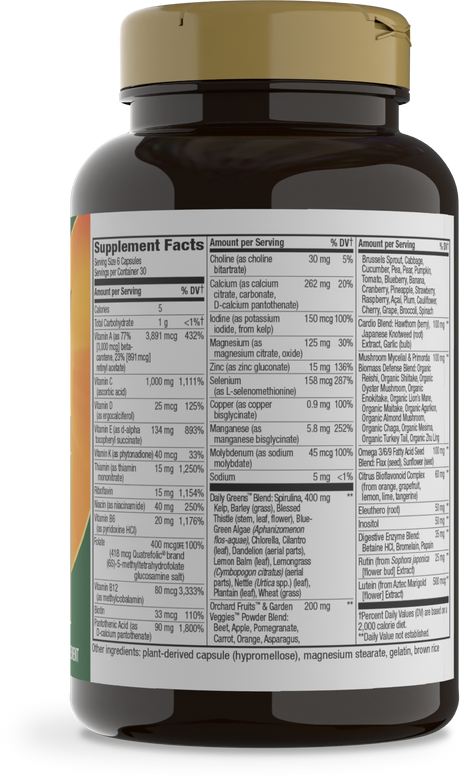 <{%360IMAGE5_15709%}>Nature's Way® | Alive! Max6 Potency Adult Complete Multivitamin-No Added Iron - right side of pack
