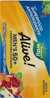 <{%360IMAGE3_13661%}>Nature's Way® | Alive! Men's 50+ Complete Multivitamin - left side of pack