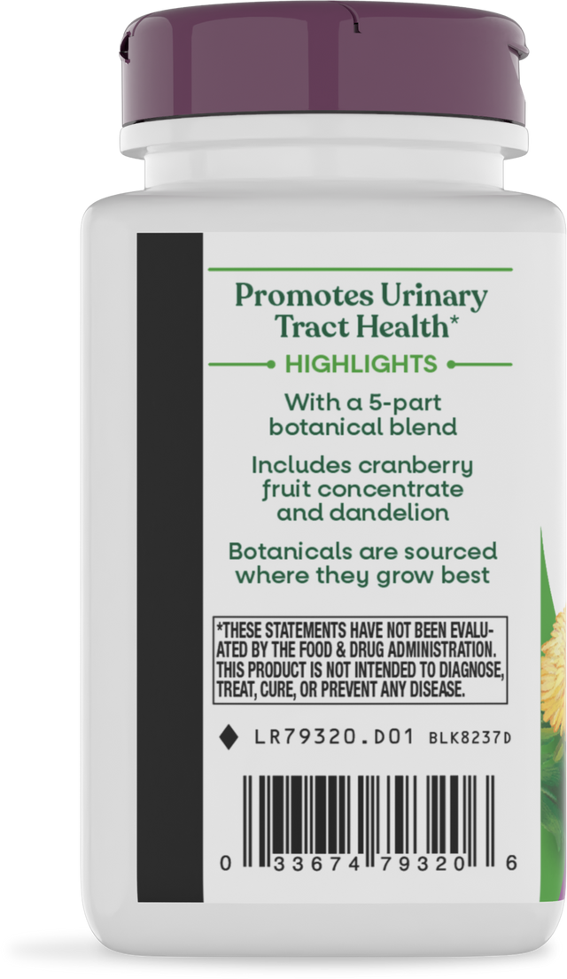 <{%360IMAGE2_79320%}>Nature's Way® | Urinary with Cranberry Premium Blend - left side of pack