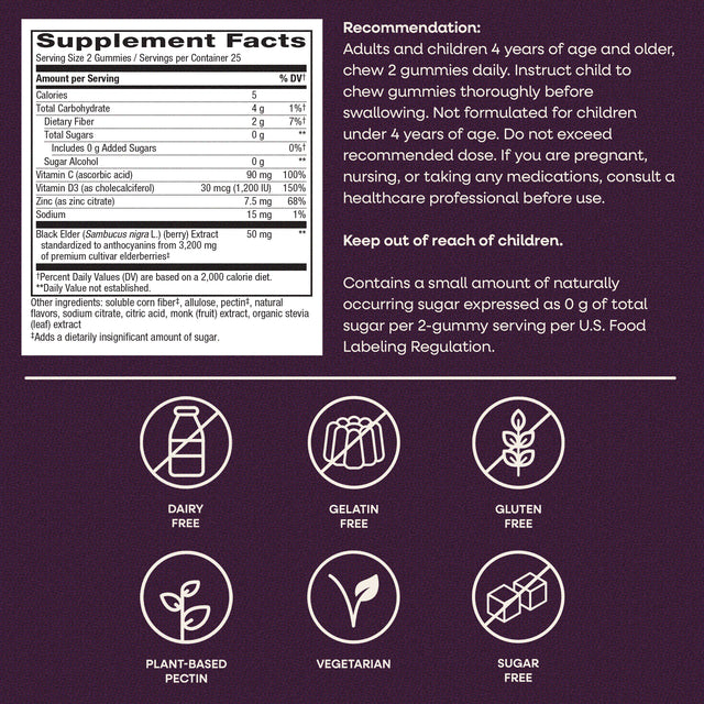 <{%MAIN5_14616%}>Nature's Way® | Sambucus Elderberry Zero Sugar Immune Gummy