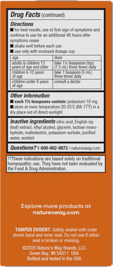 <{%360IMAGE2_15864%}>Nature's Way® | Umcka Cough Relief Syrup - back of pack