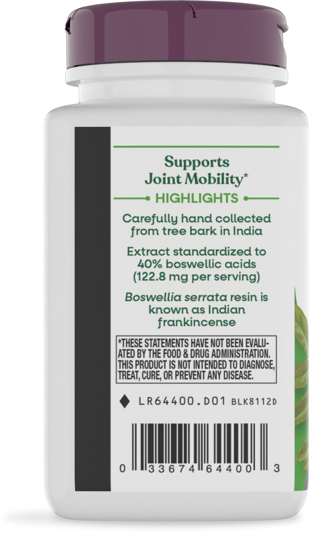 <{%360IMAGE2_64400%}>Nature's Way® | Boswellia Standardized Extract - left side of pack