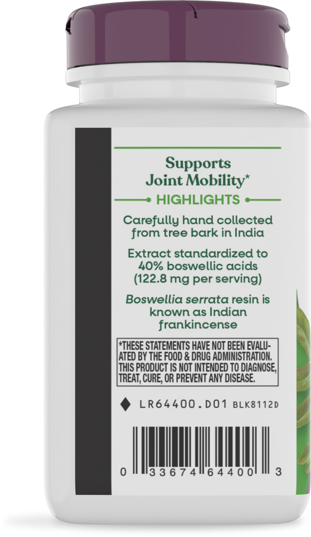 <{%360IMAGE2_64400%}>Nature's Way® | Boswellia Standardized Extract - left side of pack