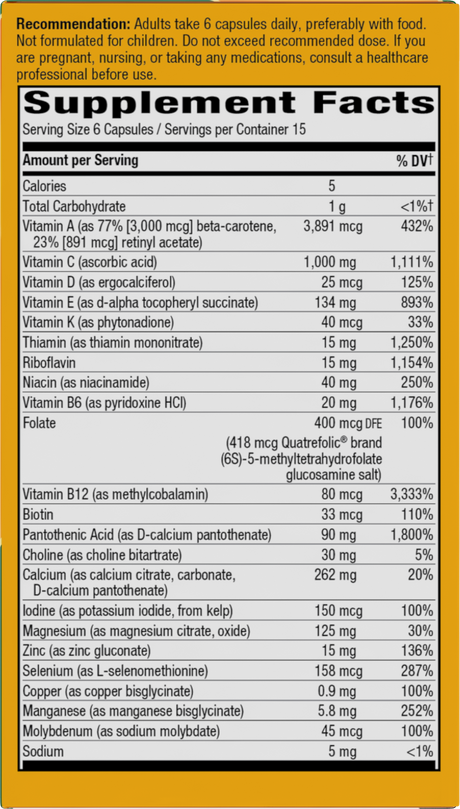 <{%360IMAGE1_15092%}>Nature's Way® | Alive! Max6 Potency Adult Complete Multivitamin-No Added Iron - right side of pack