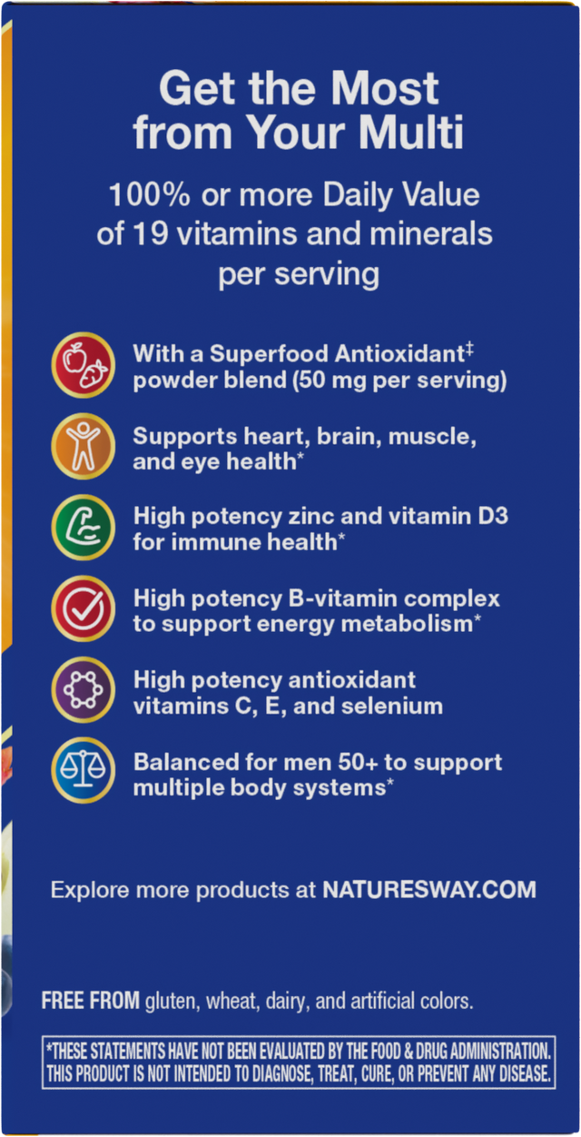 <{%360IMAGE2_13661%}>Nature's Way® | Alive! Men's 50+ Complete Multivitamin - right side of pack