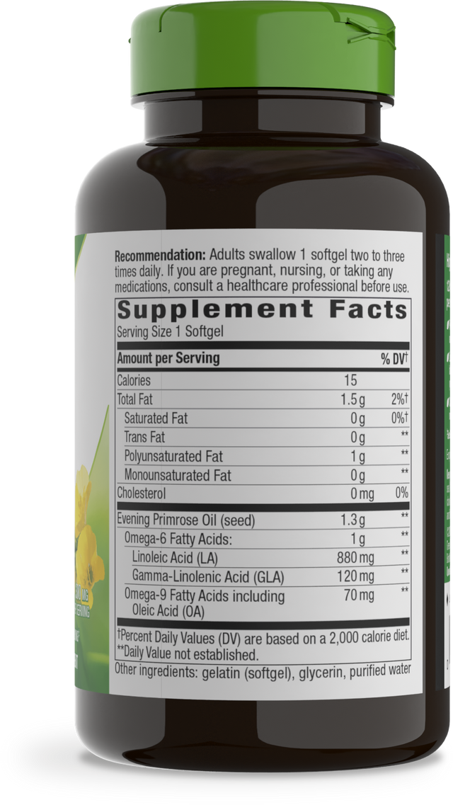 <{%360IMAGE1_15418%}>Nature's Way® | Evening Primrose Cold-Pressed Oil - right side of pack