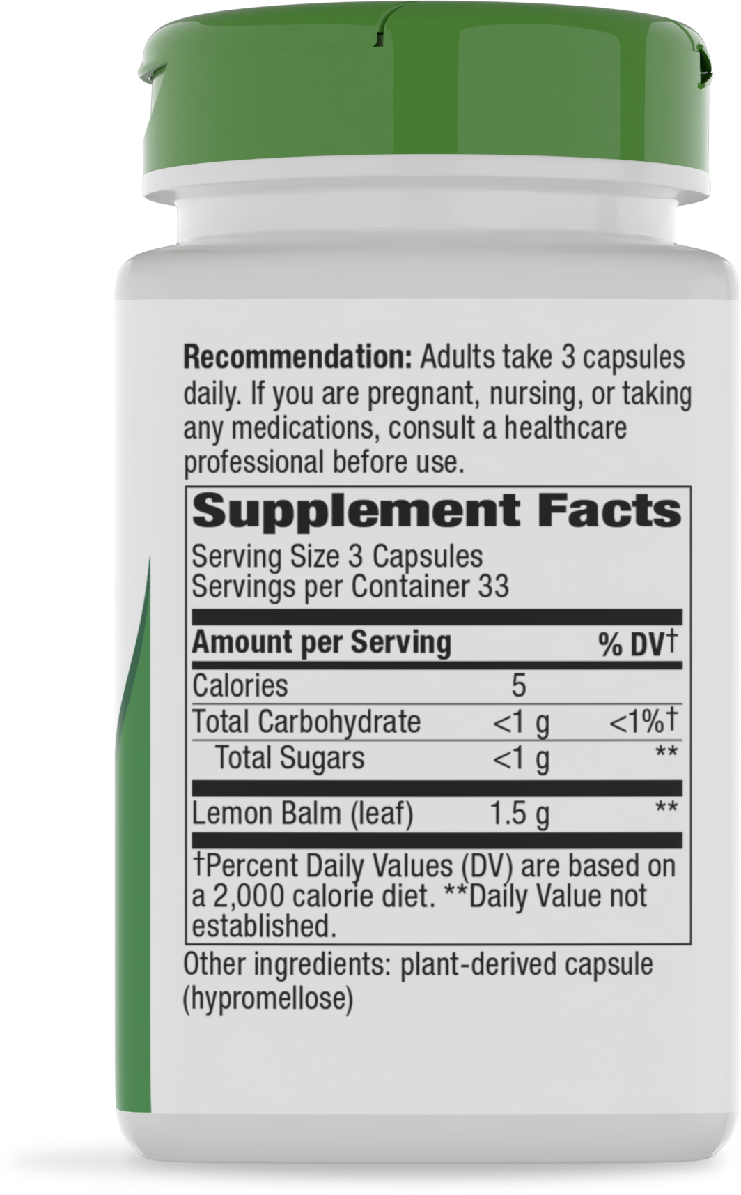 <{%360IMAGE1_14650%}>Nature's Way® | Melissa-Lemon Balm Leaf - right side of pack