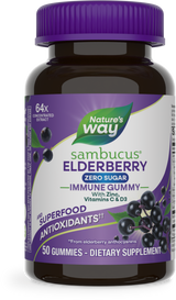 <{%PRIMARY_14616%}>Nature's Way® | Sambucus Elderberry Zero Sugar Immune Gummy, 50 gummies