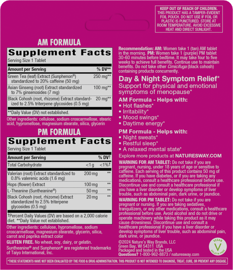 <{%360IMAGE1_07206%}>Nature's Way® | AM/PM Menopause Formula - back of pack