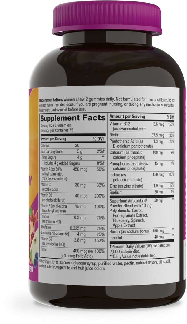 <{%360IMAGE7_14069%}>Nature's Way® | Alive! Women's Gummy Multivitamin - right side of pack