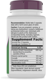 <{%360IMAGE1_79320%}>Nature's Way® | Urinary with Cranberry Premium Blend - right side of pack