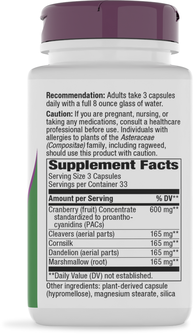 <{%360IMAGE1_79320%}>Nature's Way® | Urinary with Cranberry Premium Blend - right side of pack