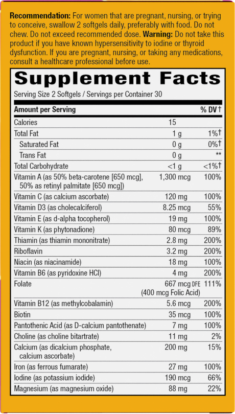 <{%360IMAGE1_11209%}>Nature's Way® | Alive! Premium Prenatal Multivitamin - right side of pack