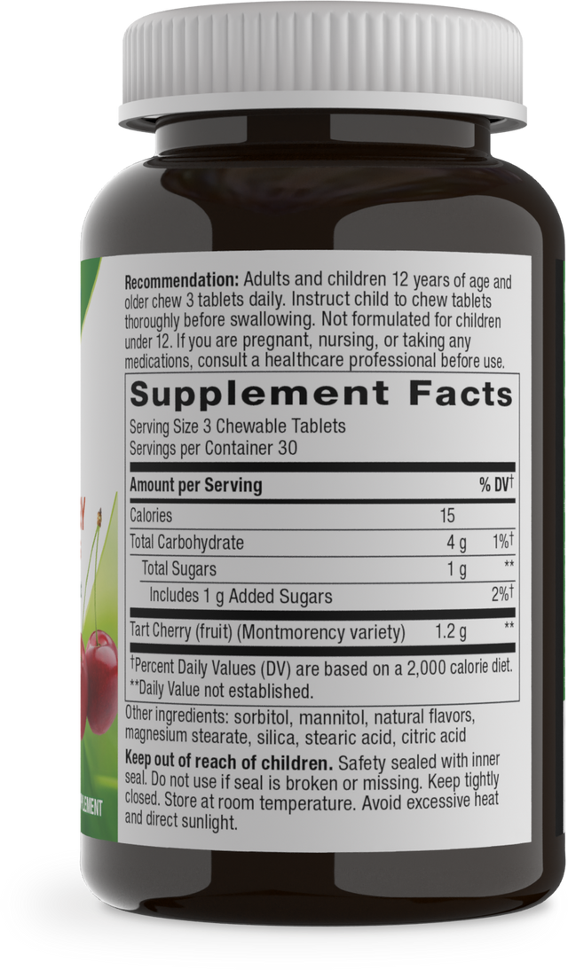<{%360IMAGE1_15831%}>Nature's Way® | Tart Cherry Ultra Chewables - right side of pack