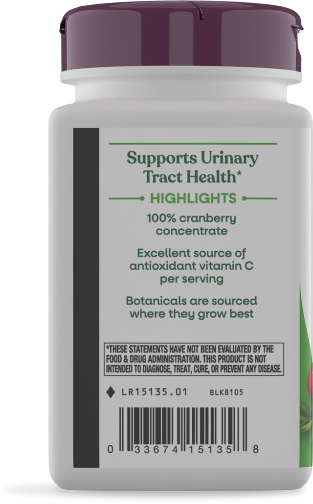 <{%360IMAGE2_15135%}>Nature's Way® | Cranberry Premium Blend - left side of pack