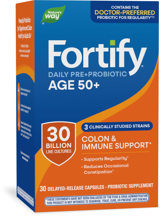 <{%PRIMARY_10293%}>Nature's Way® | Fortify Daily Pre+Probiotic Adults 50+, 30 capsules