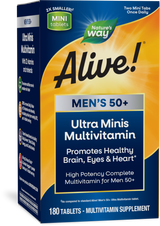 <{%PRIMARY_15973%}>Nature's Way® | Alive! Men's 50+ Ultra Minis Multivitamin, 180 tablets