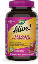 <{%PRIMARY_10488%}>Nature's Way® | Alive! Daily Support Prenatal Gummy Multivitamin, 90 gummies, Orange & Raspberry Lemonade