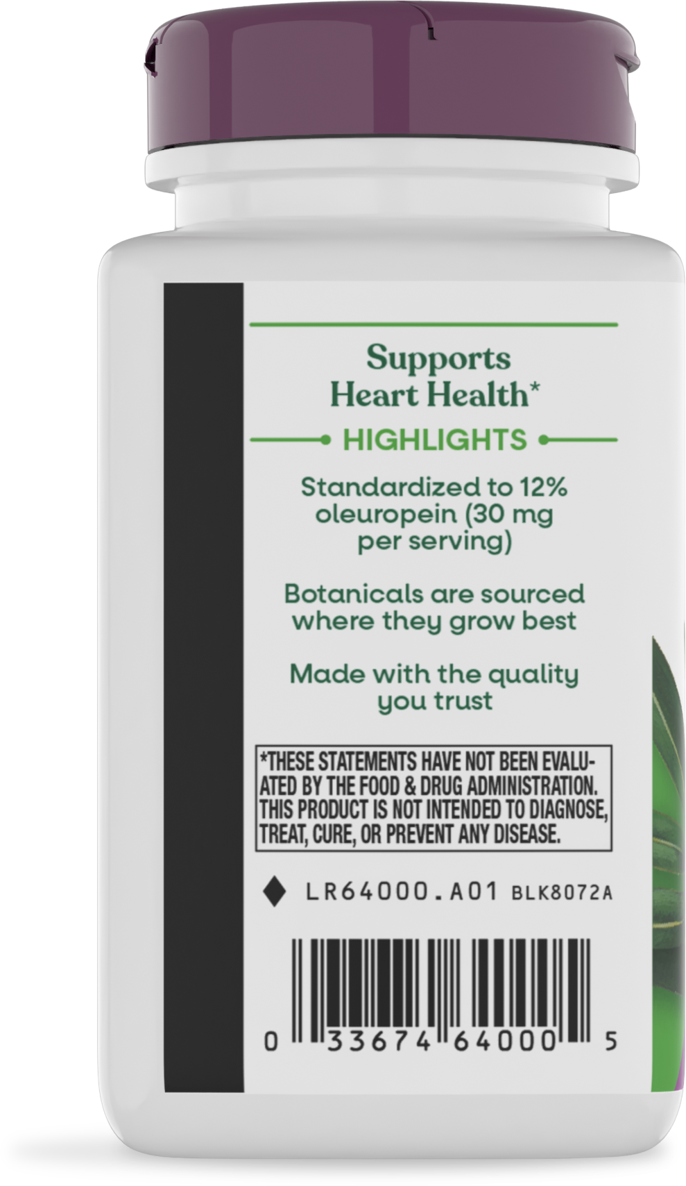 <{%360IMAGE2_64000%}>Nature's Way® | Olive Leaf Standardized Extract - left side of pack