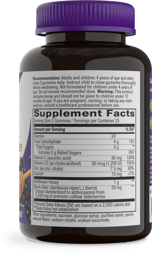 <{%360IMAGE1_15761%}>Nature's Way® | Sambucus Elderberry + Wildflower Honey Immune Gummy - right side of pack