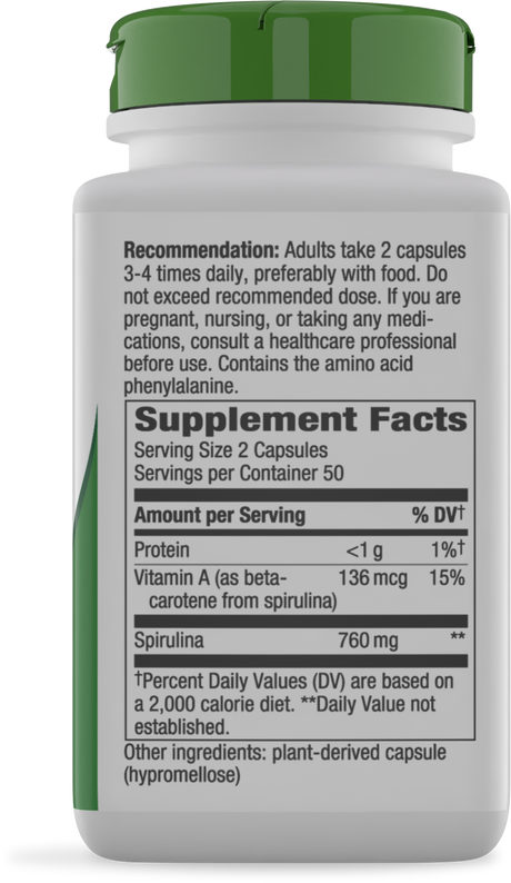 <{%360IMAGE1_17200%}>Nature's Way® | Spirulina Micro-Algae - right side of pack